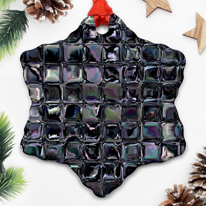 Funky Mosaic  Snowflake Ornament (Two Sides)