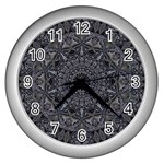 Mellow Mandala  Wall Clock (Silver) Front