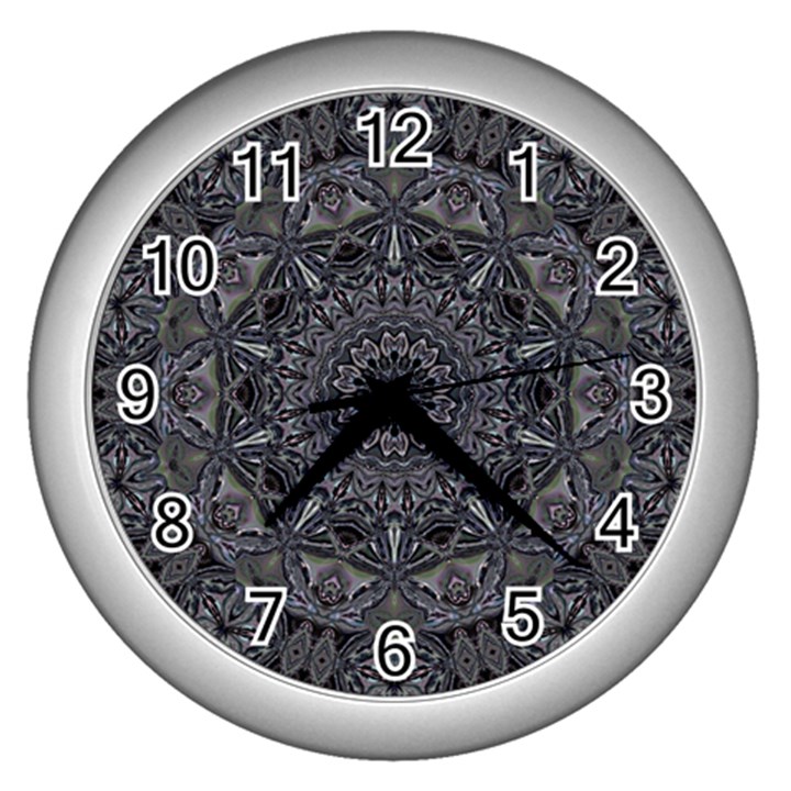 Mellow Mandala  Wall Clock (Silver)