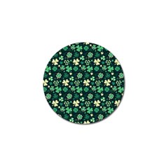 Shamrock Pattern Pink Blue Metallic Pattern Golf Ball Marker by designsbymallika