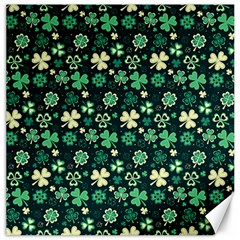 Shamrock Pattern Pink Blue Metallic Pattern Canvas 12  X 12  by designsbymallika