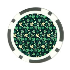 Shamrock Pattern Pink Blue Metallic Pattern Poker Chip Card Guard by designsbymallika