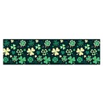 Shamrock Pattern Pink Blue Metallic Pattern Satin Scarf (Oblong) Front