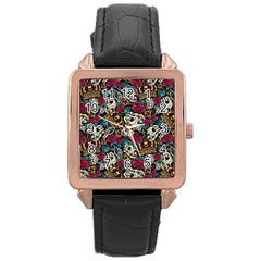 Be The King Rose Gold Leather Watch  by designsbymallika