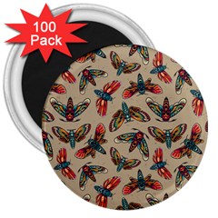 Dragonfly Pattern 3  Magnets (100 Pack) by designsbymallika