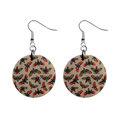 Dragonfly Pattern Mini Button Earrings by designsbymallika