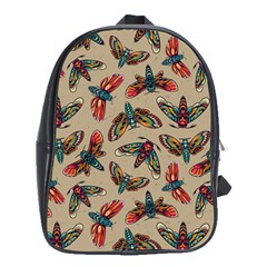 Dragonfly Pattern School Bag (xl) by designsbymallika