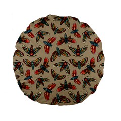 Dragonfly Pattern Standard 15  Premium Flano Round Cushions by designsbymallika