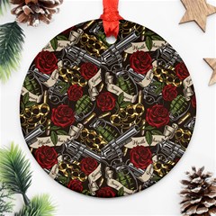 Hustle Hard Dragonfly Pattern Ornament (round) by designsbymallika