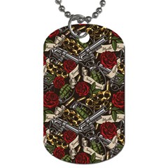 Hustle Hard Dragonfly Pattern Dog Tag (two Sides) by designsbymallika