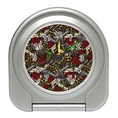 Hustle Hard Dragonfly Pattern Travel Alarm Clock by designsbymallika