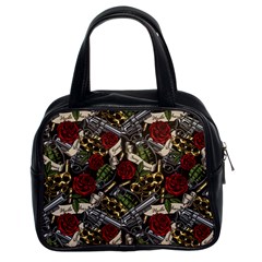 Hustle Hard Dragonfly Pattern Classic Handbag (two Sides) by designsbymallika