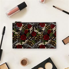 Hustle Hard Dragonfly Pattern Cosmetic Bag (small) by designsbymallika