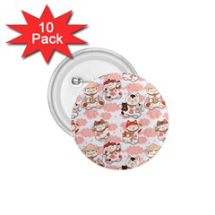 Menaki Cat Pattern 1 75  Buttons (10 Pack) by designsbymallika