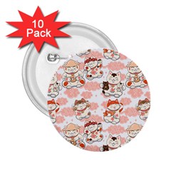 Menaki Cat Pattern 2 25  Buttons (10 Pack) 