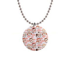 Menaki Cat Pattern 1  Button Necklace by designsbymallika