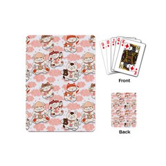 Menaki Cat Pattern Playing Cards Single Design (mini) by designsbymallika