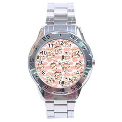 Menaki Cat Pattern Stainless Steel Analogue Watch by designsbymallika