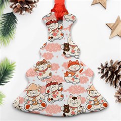 Menaki Cat Pattern Ornament (christmas Tree)  by designsbymallika