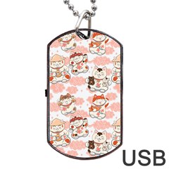 Menaki Cat Pattern Dog Tag Usb Flash (one Side) by designsbymallika