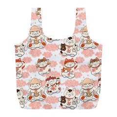 Menaki Cat Pattern Full Print Recycle Bag (l) by designsbymallika