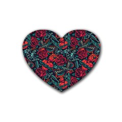 Strangled In Love Rubber Coaster (heart)  by designsbymallika