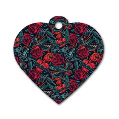 Strangled In Love Dog Tag Heart (one Side) by designsbymallika