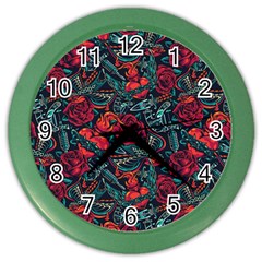 Strangled In Love Color Wall Clock by designsbymallika