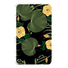 Tropical Vintage Yellow Hibiscus Floral Green Leaves Seamless Pattern Black Background  Memory Card Reader (rectangular) by Sobalvarro