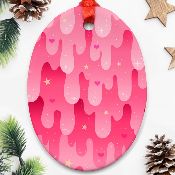 Rose slime  Oval Ornament (Two Sides)