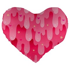 Rose Slime  Large 19  Premium Flano Heart Shape Cushions by Sobalvarro