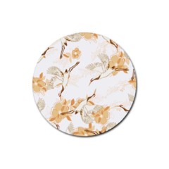 Birds And Flowers  Rubber Round Coaster (4 Pack)  by Sobalvarro