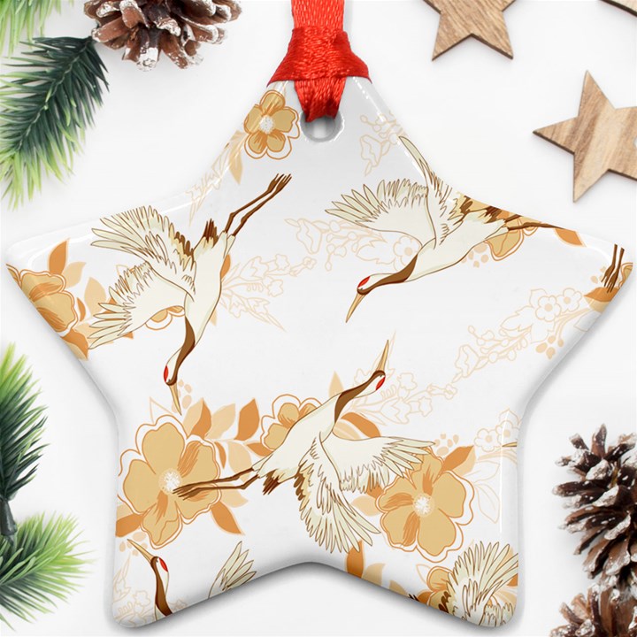 Birds and flowers  Star Ornament (Two Sides)