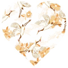 Birds And Flowers  Wooden Puzzle Heart by Sobalvarro