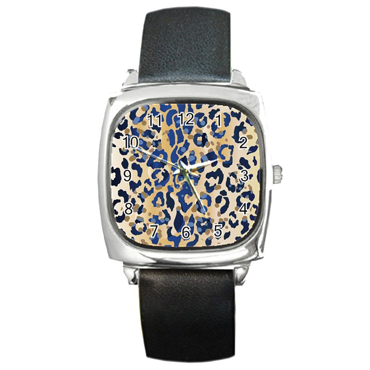 Leopard skin  Square Metal Watch