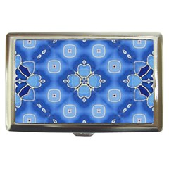 Ornate blue Cigarette Money Case