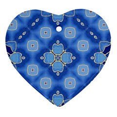 Ornate Blue Heart Ornament (two Sides)