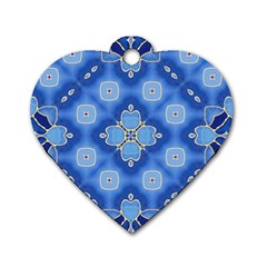 Ornate blue Dog Tag Heart (Two Sides)