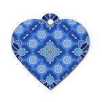 Ornate blue Dog Tag Heart (Two Sides) Back