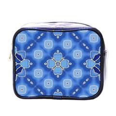 Ornate blue Mini Toiletries Bag (One Side)