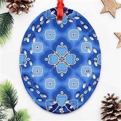 Ornate blue Oval Filigree Ornament (Two Sides)