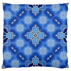 Ornate blue Large Cushion Case (Two Sides)