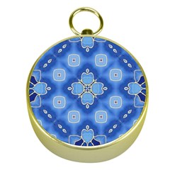 Ornate blue Gold Compasses