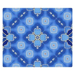 Ornate blue Double Sided Flano Blanket (Small) 