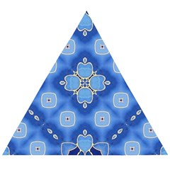 Ornate blue Wooden Puzzle Triangle