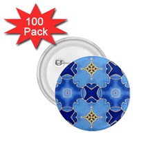 Blue Ornate 1 75  Buttons (100 Pack) 