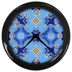 Blue Ornate Wall Clock (black) by Dazzleway