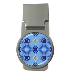 Blue Ornate Money Clips (round)  by Dazzleway