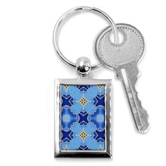 Blue Ornate Key Chain (rectangle) by Dazzleway