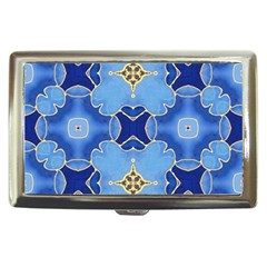 Blue Ornate Cigarette Money Case